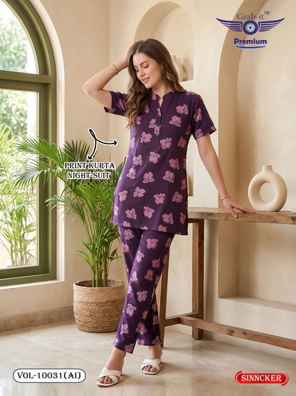 Vol 10031 Ai Grab It Sincker Kurta Night Suits Exporter India
