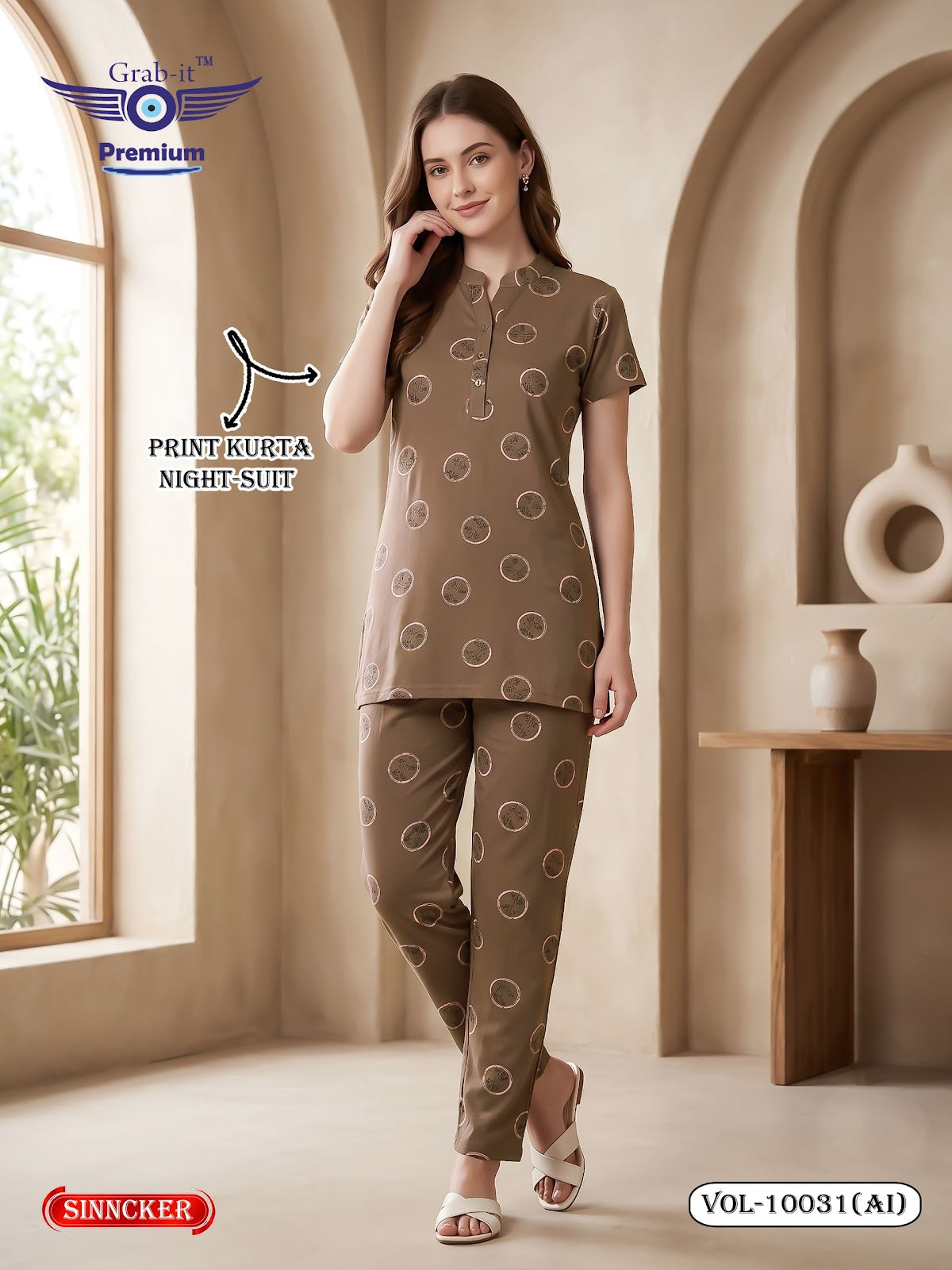 Vol 10031 Ai Grab It Sincker Kurta Night Suits Exporter India