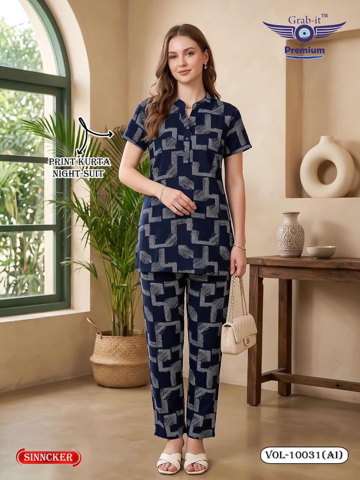 Vol 10031 Ai Grab It Sincker Kurta Night Suits Exporter India
