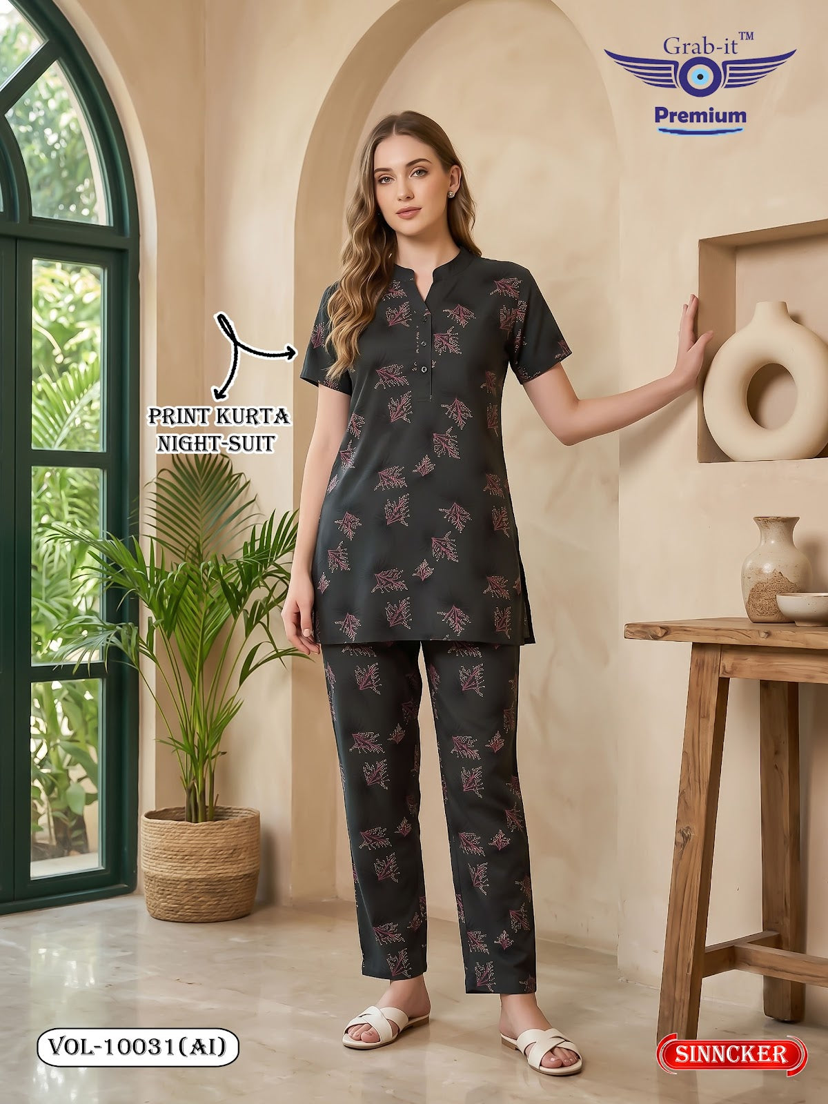 Vol 10031 Ai Grab It Sincker Kurta Night Suits Exporter India