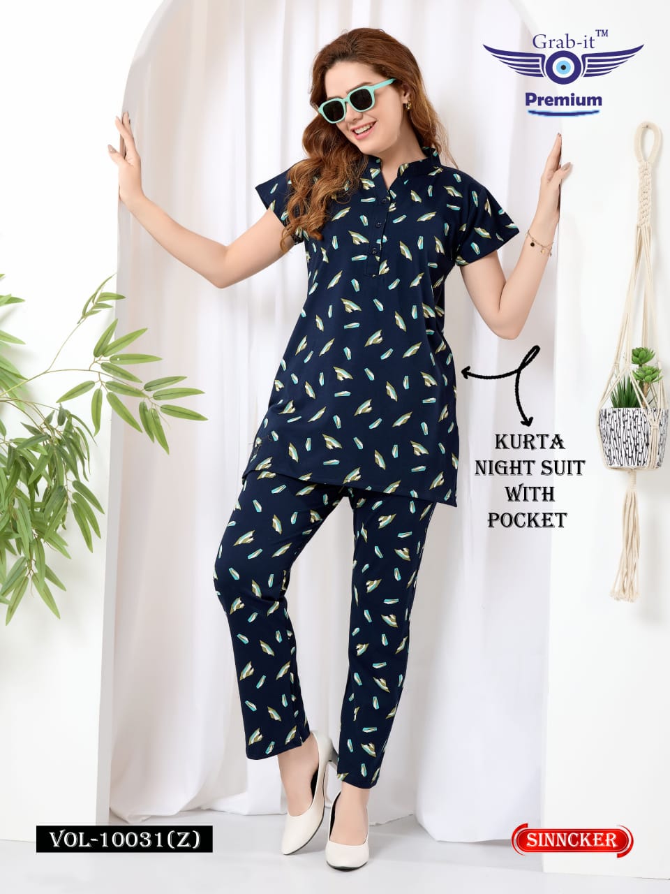 Vol 10031 Z Grab It Sinker Kurta Night Suits Wholesaler Gujarat