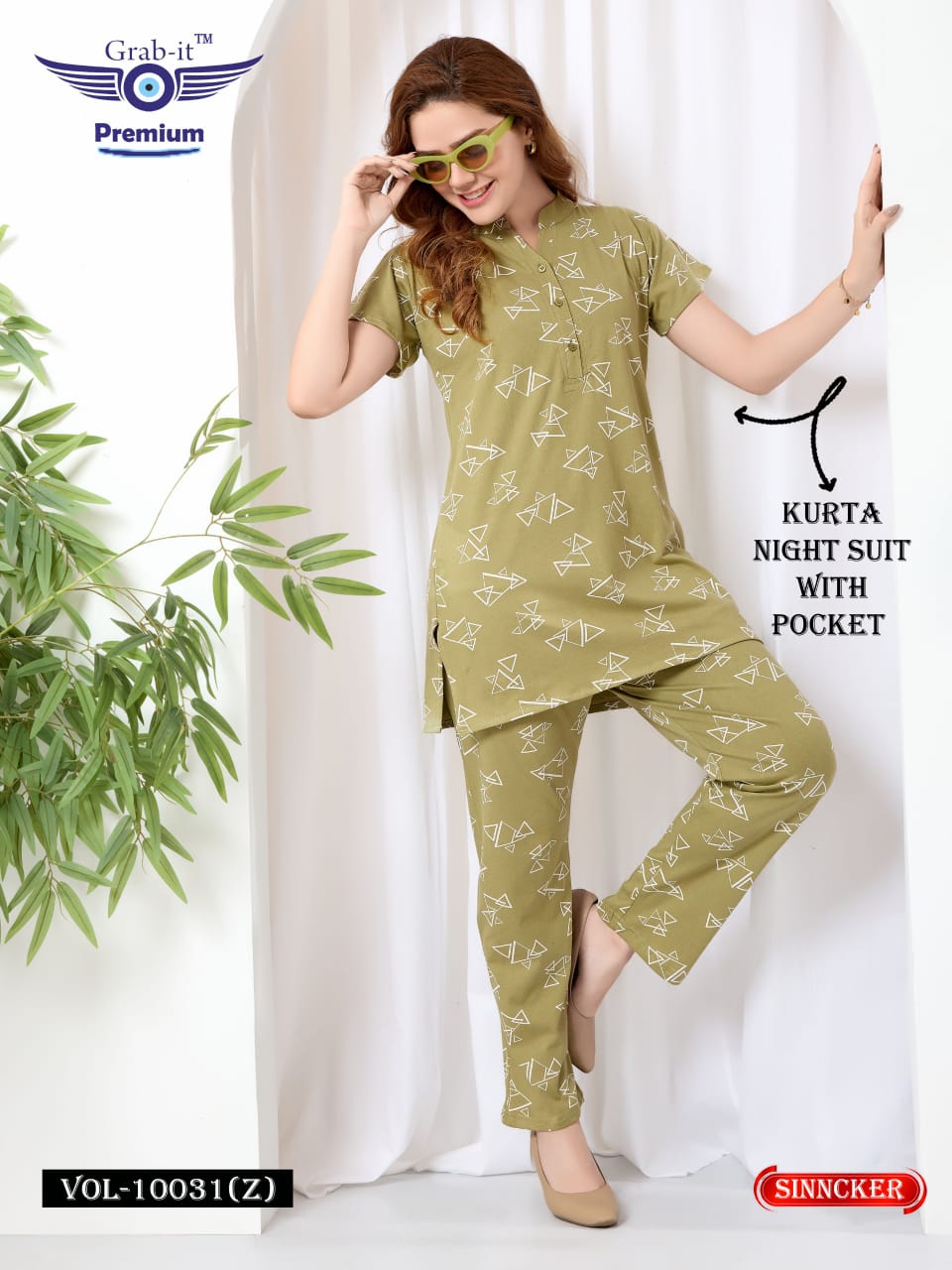 Vol 10031 Z Grab It Sinker Kurta Night Suits Wholesaler Gujarat