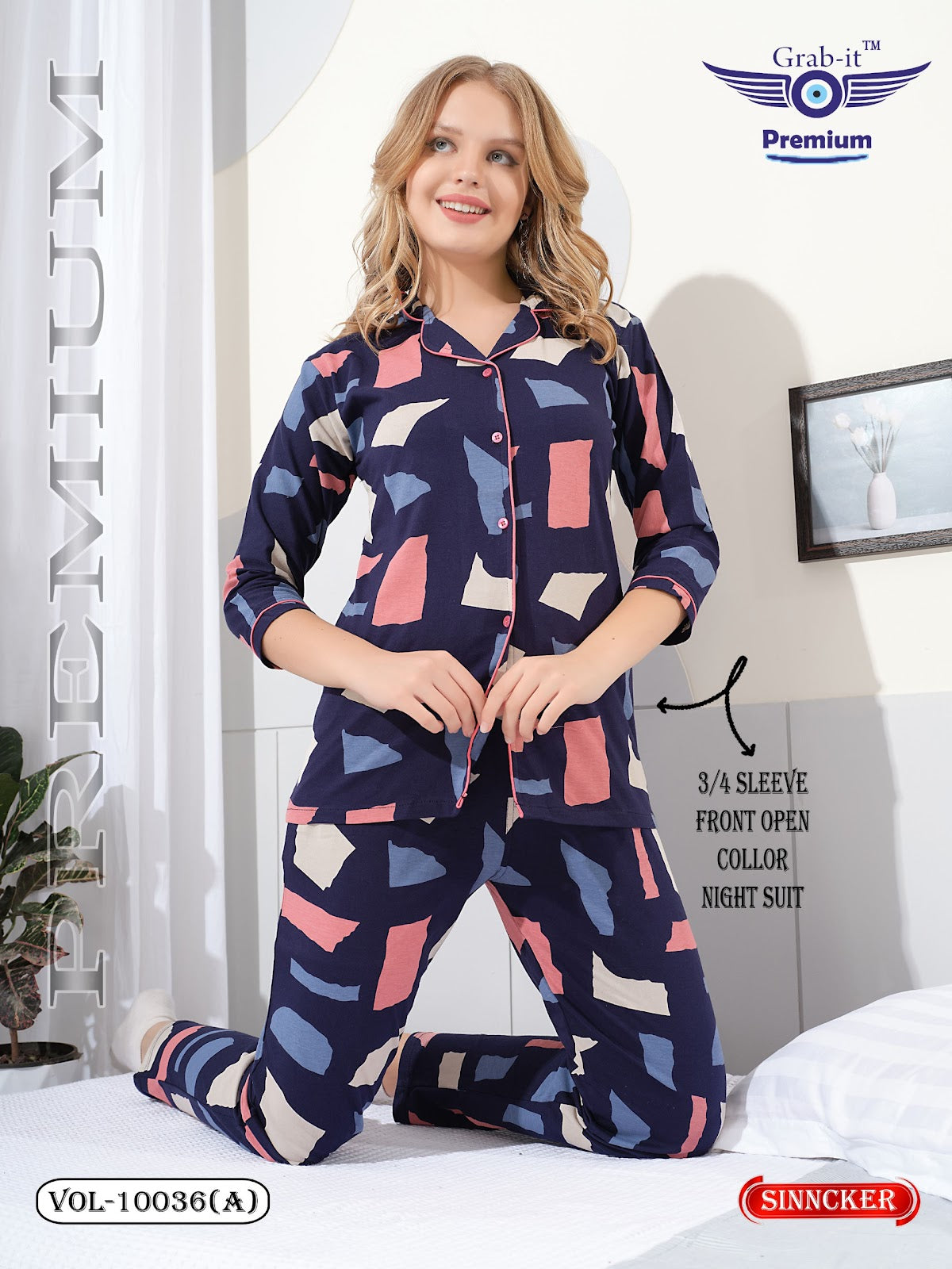 Vol 10036 A Grab It Sinker Collar Night Suits Exporter Gujarat