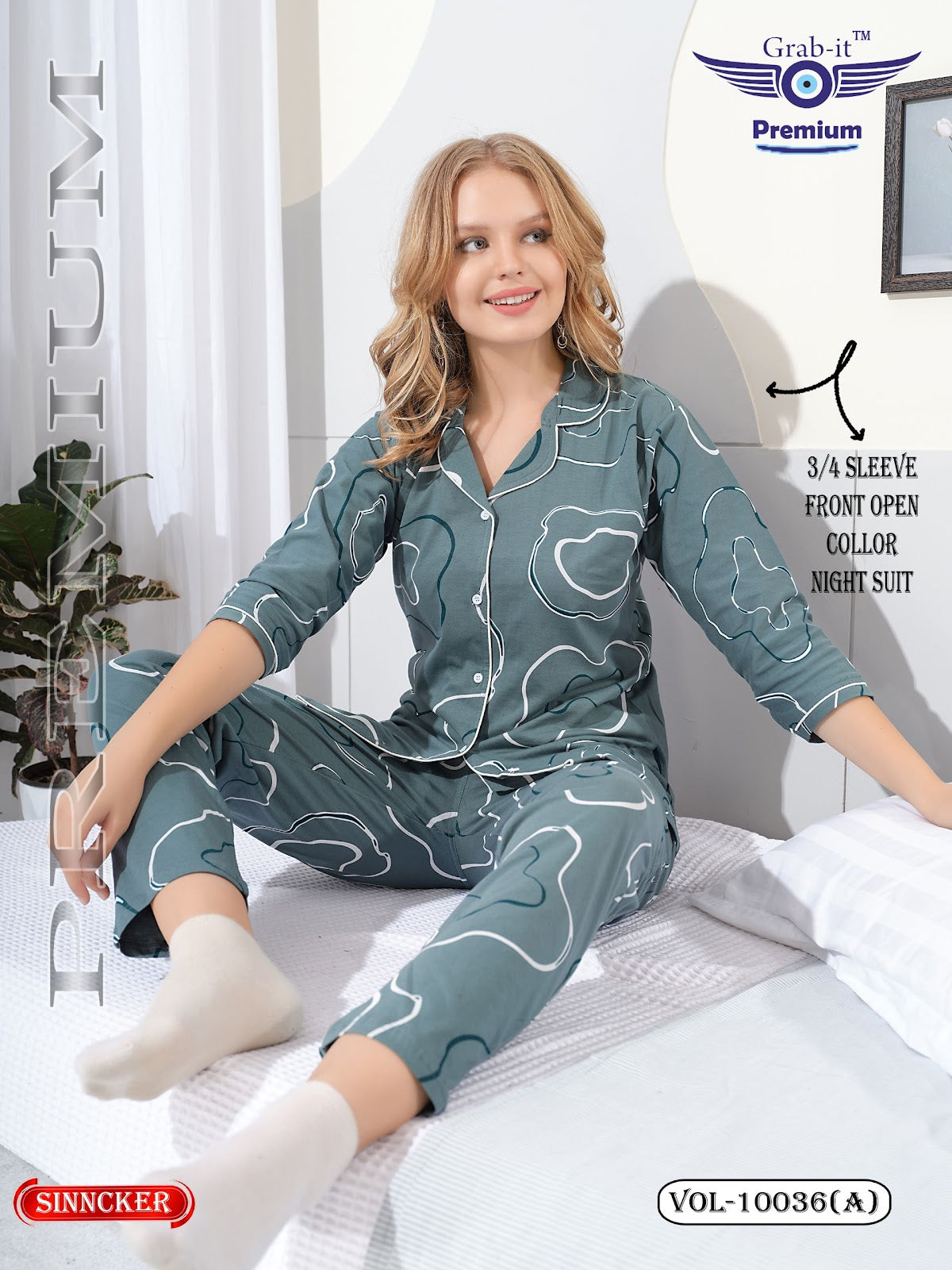 Vol 10036 A Grab It Sinker Collar Night Suits Exporter Gujarat