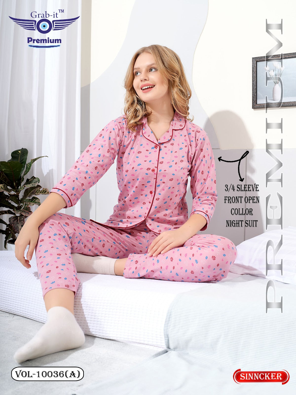 Vol 10036 A Grab It Sinker Collar Night Suits Exporter Gujarat