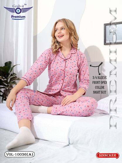 Vol 10036 A Grab It Sinker Collar Night Suits Exporter Gujarat