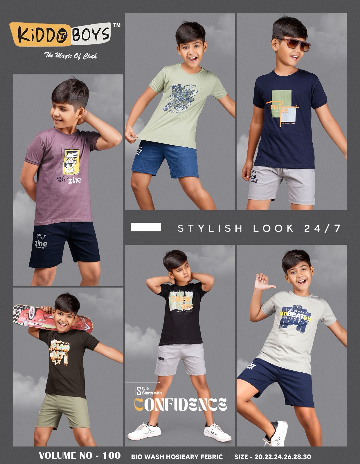Vol 100 Kiddo Biowash Boys Shorts Set Supplier