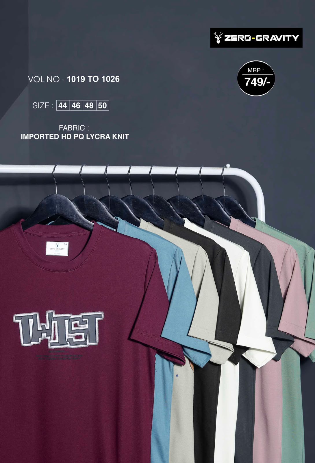 Vol 1019 To 1026 Plus Size Zero Gravity Lycra Mens Tshirts Exporter