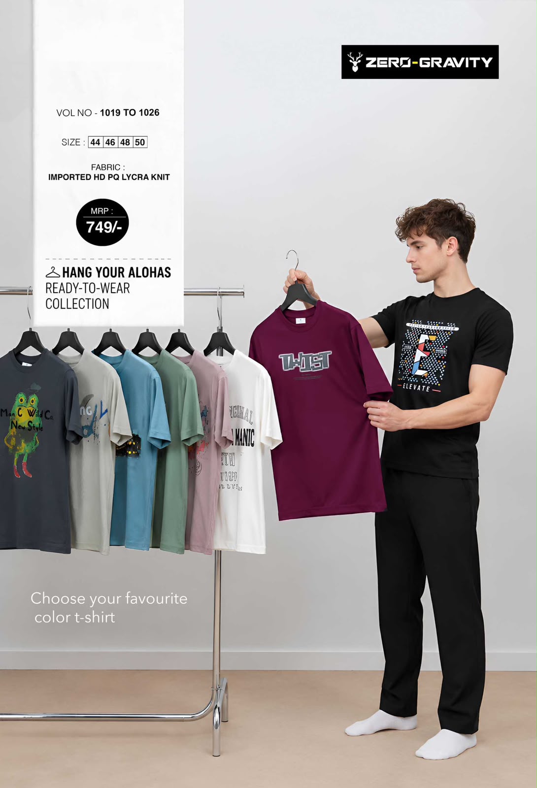 Vol 1019 To 1026 Plus Size Zero Gravity Lycra Mens Tshirts Exporter