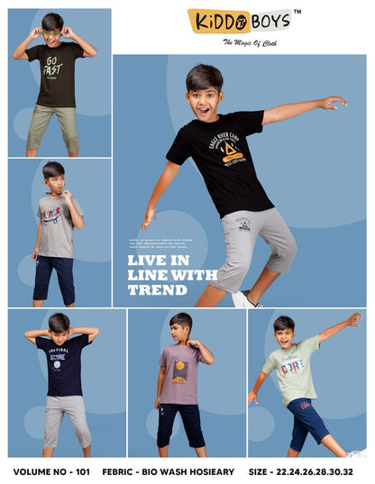 Vol 101 Kiddo Biowash Boys Capri Night Suit Supplier India