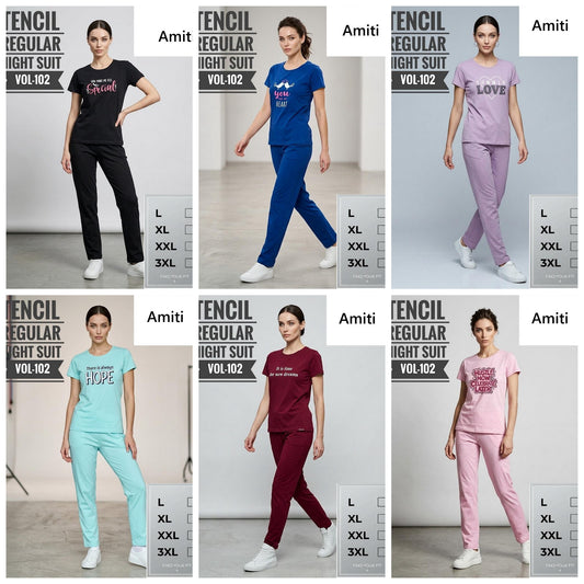 Vol 102 Amiti Tencil Pyjama Night Suits Exporter
