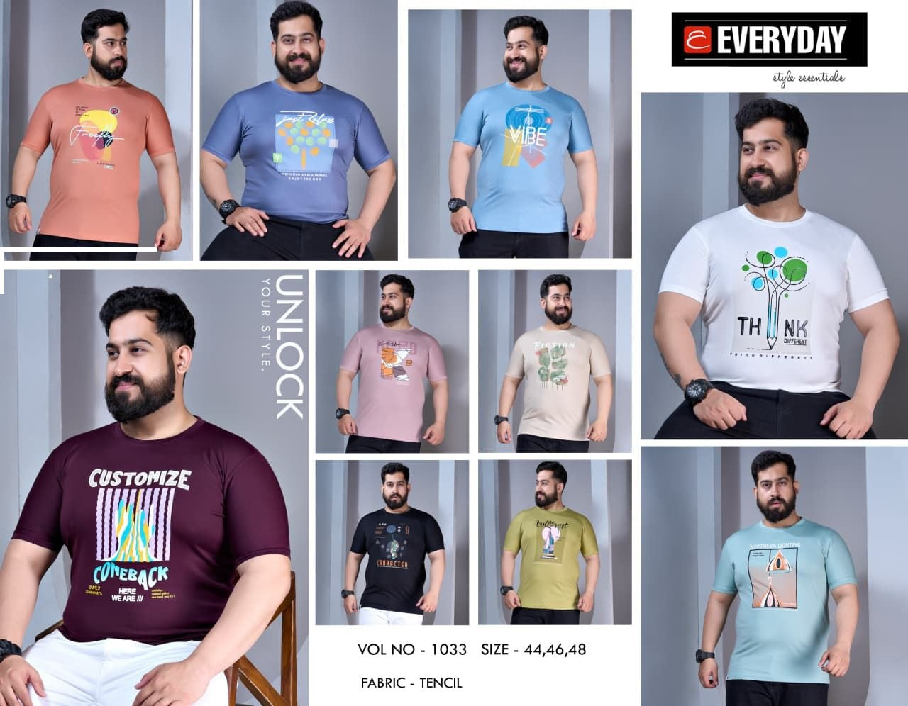 Vol 1033 Everyday Tencil Lycra Mens Tshirts Supplier Gujarat