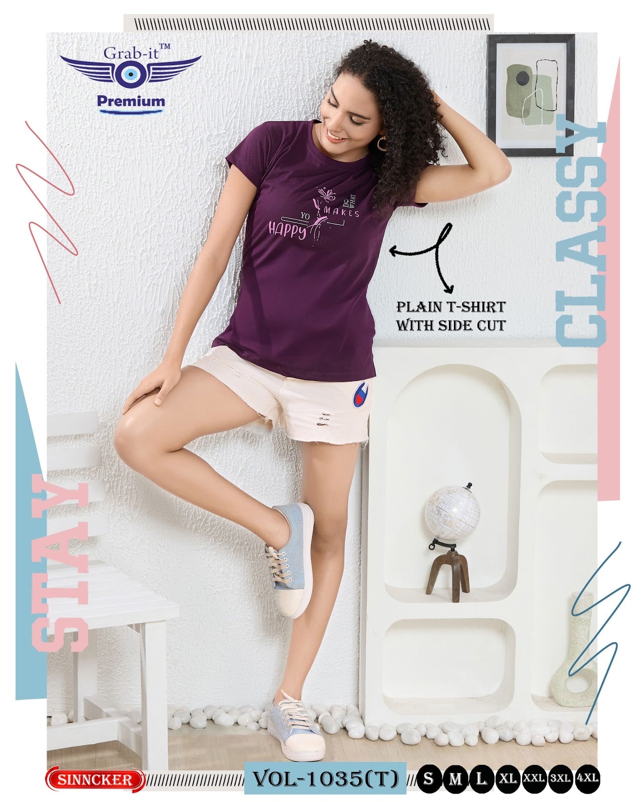 Vol 1035 T Grab It Sinker Women Tshirt Exporter