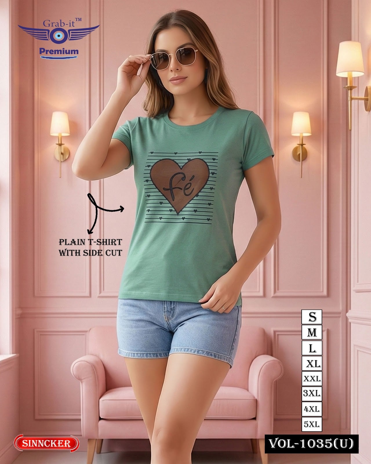 Vol 1035 U Grab It Sinker Women Tshirt Exporter Ahmedabad