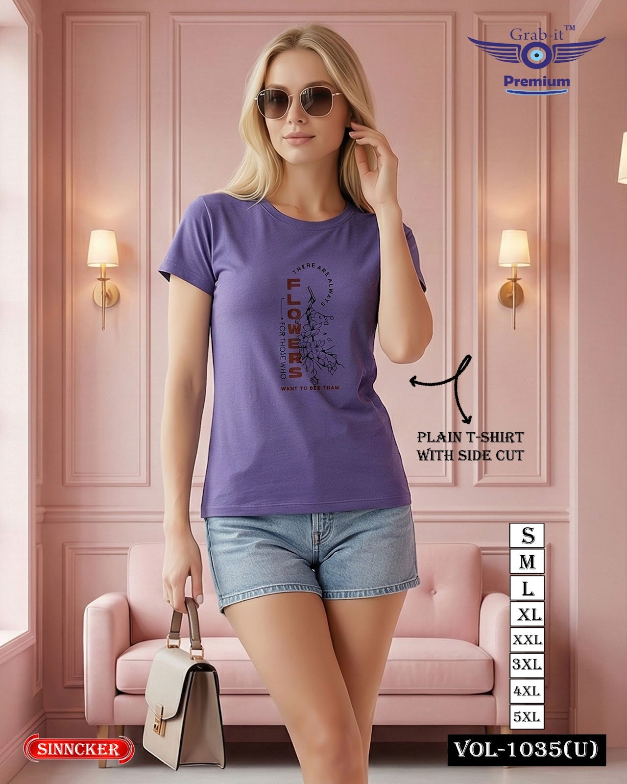 Vol 1035 U Grab It Sinker Women Tshirt Exporter Ahmedabad