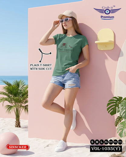 Vol 1035 Y Grab It Sinker Women Tshirt Wholesale Price