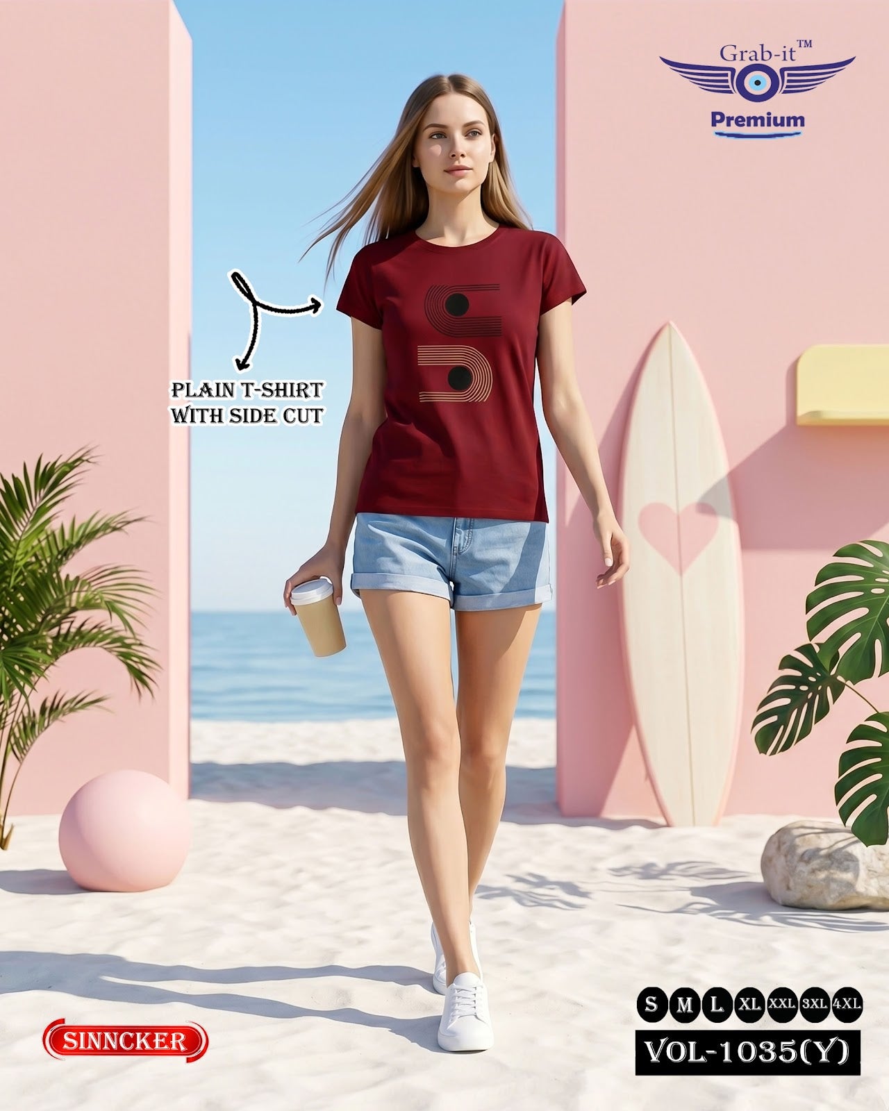 Vol 1035 Y Grab It Sinker Women Tshirt Wholesale Price