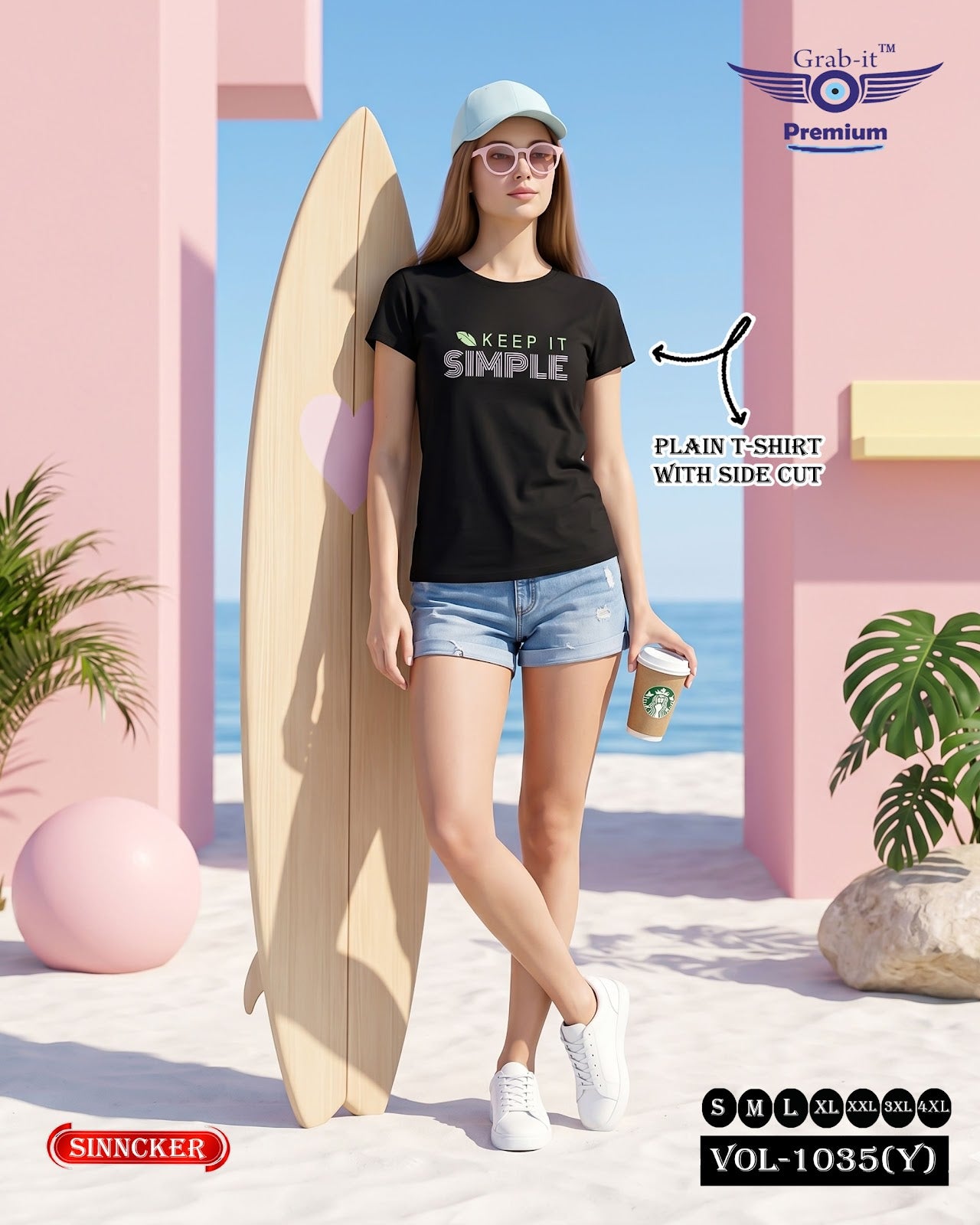 Vol 1035 Y Grab It Sinker Women Tshirt Wholesale Price