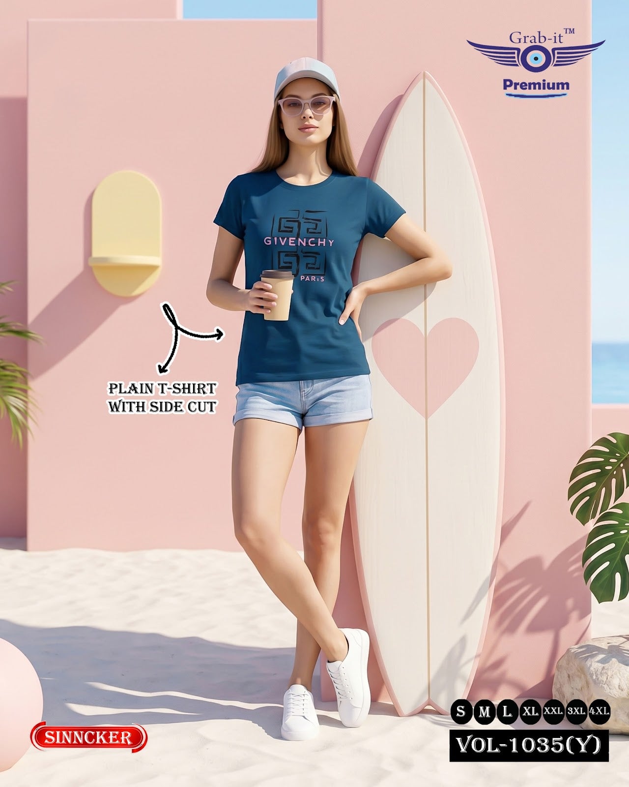 Vol 1035 Y Grab It Sinker Women Tshirt Wholesale Price