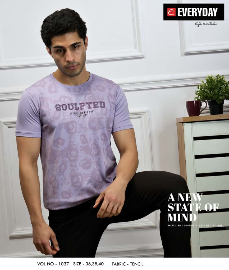 Vol 1037 Everyday Tencil Lycra Mens Tshirts Exporter Ahmedabad