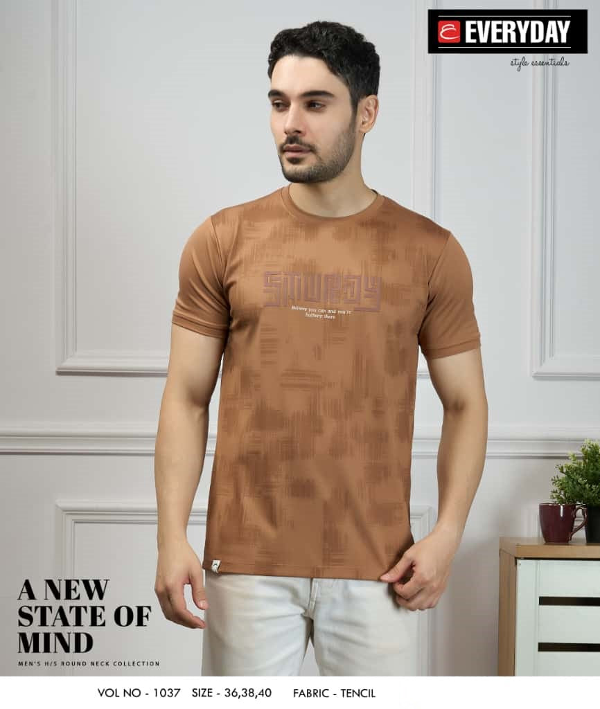 Vol 1037 Everyday Tencil Lycra Mens Tshirts Exporter Ahmedabad