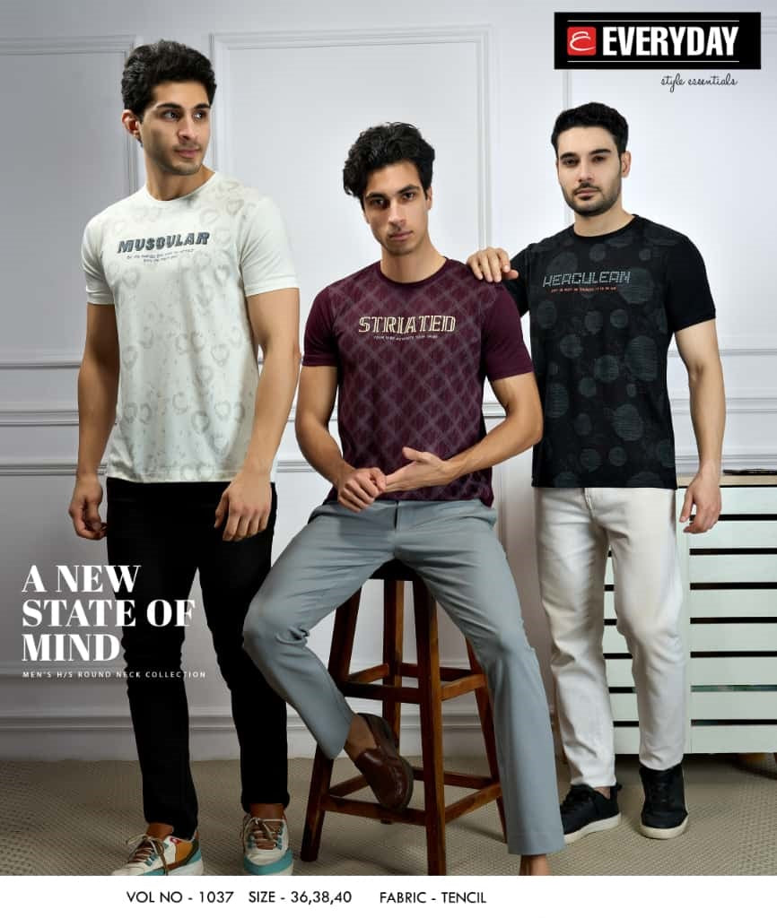 Vol 1037 Everyday Tencil Lycra Mens Tshirts Exporter Ahmedabad