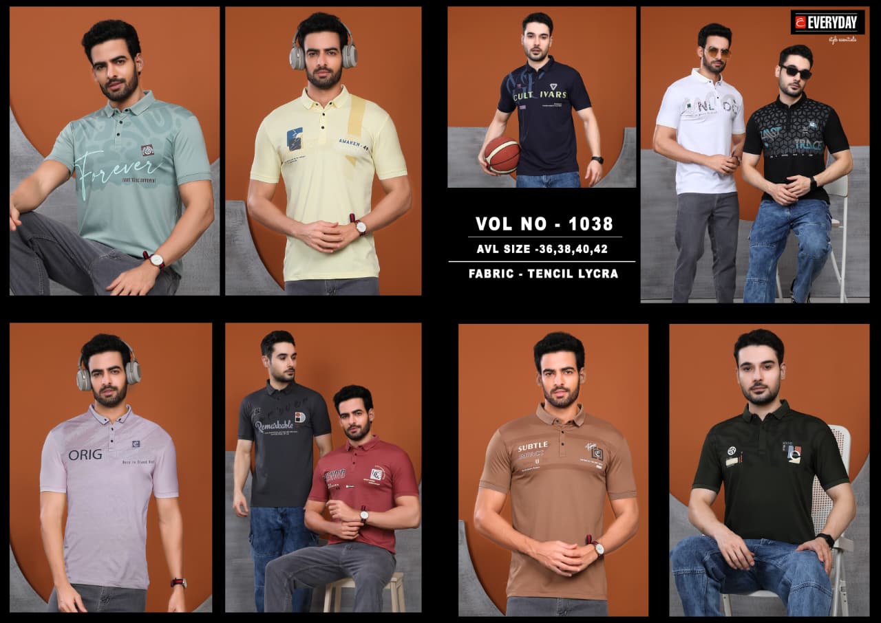 Vol 1038 Everyday Tencil Lycra Mens Tshirts Exporter India