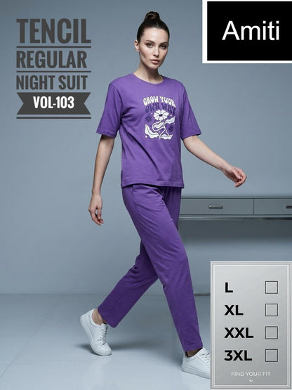 Vol 103 Amiti Tencil Pyjama Night Suits Wholesale Price