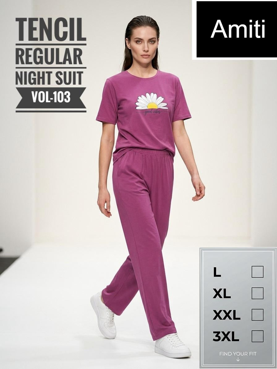 Vol 103 Amiti Tencil Pyjama Night Suits Wholesale Price
