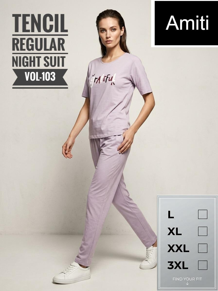Vol 103 Amiti Tencil Pyjama Night Suits Wholesale Price