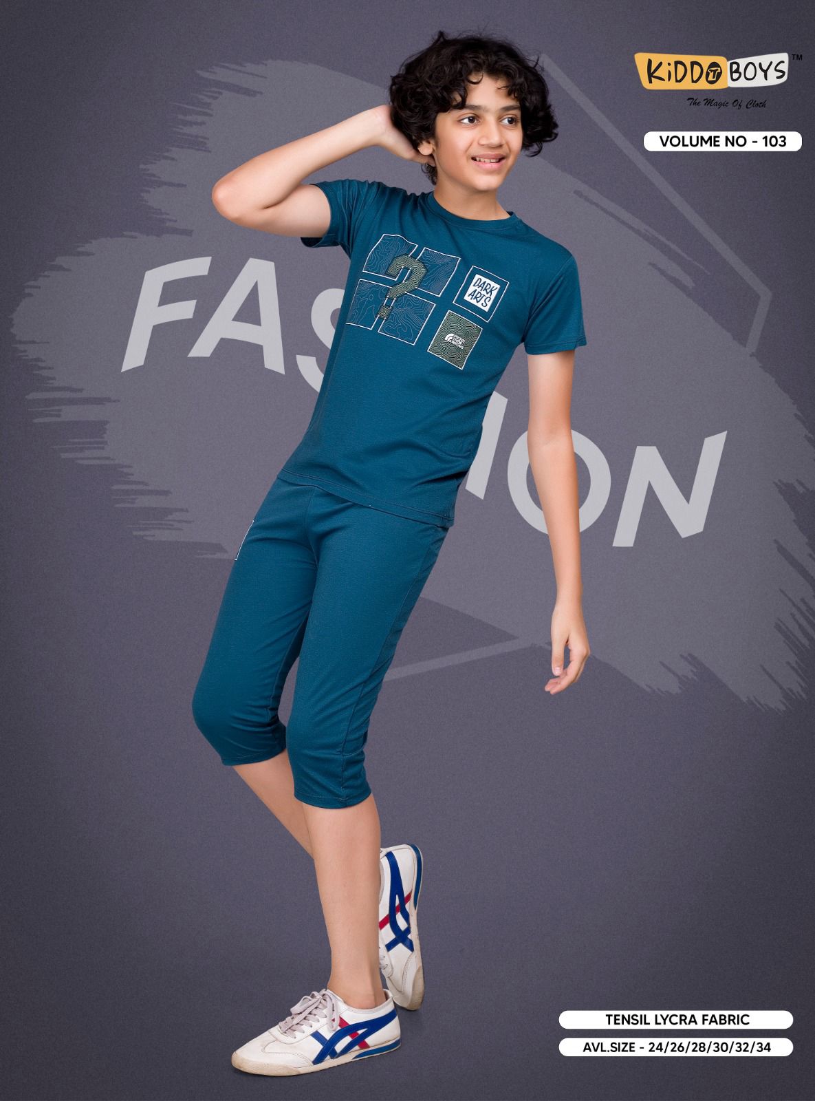 Vol 103 Kiddo Tencil Lycra Boys Capri Night Suit Manufacturer Gujarat