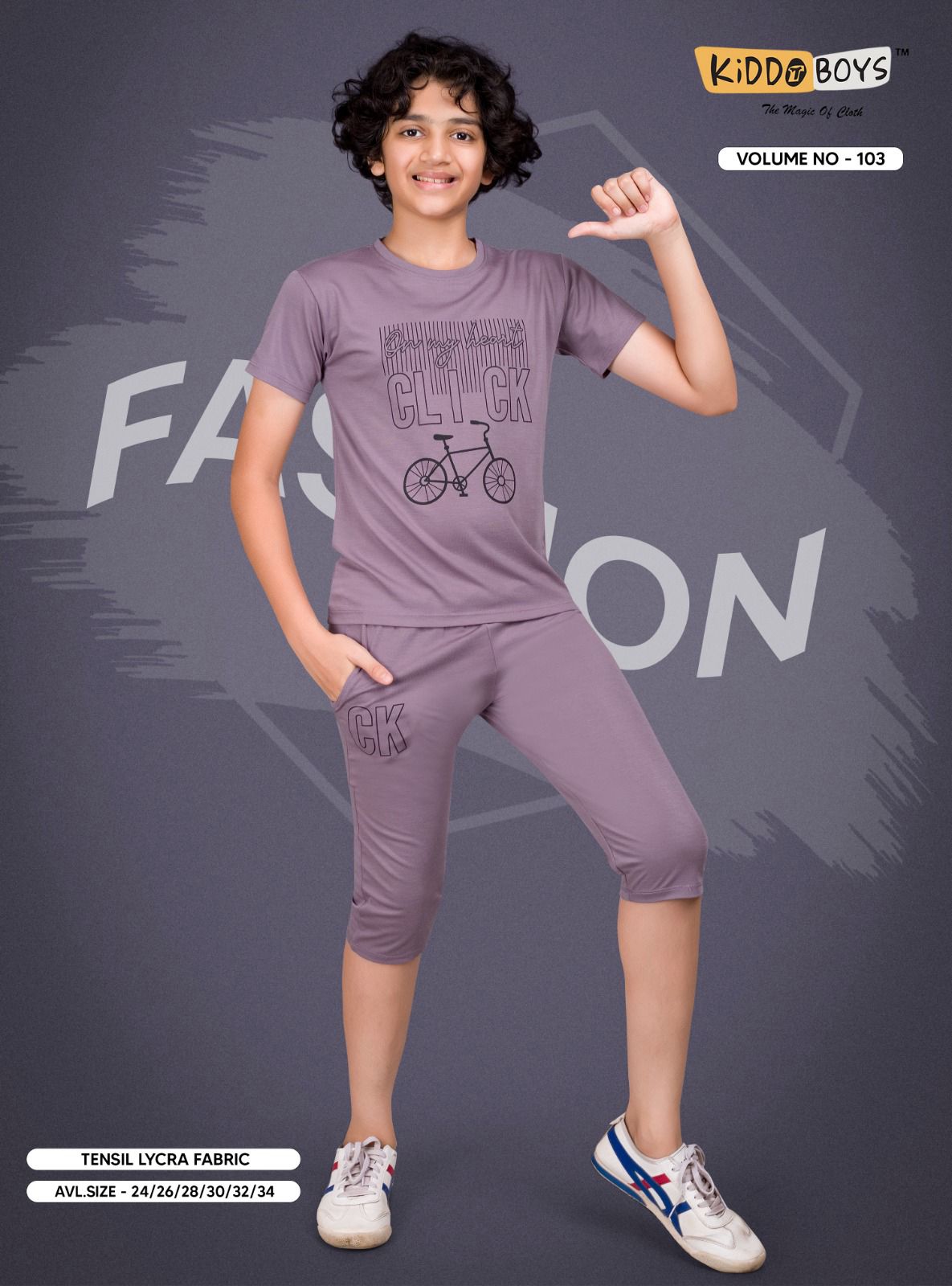 Vol 103 Kiddo Tencil Lycra Boys Capri Night Suit Manufacturer Gujarat