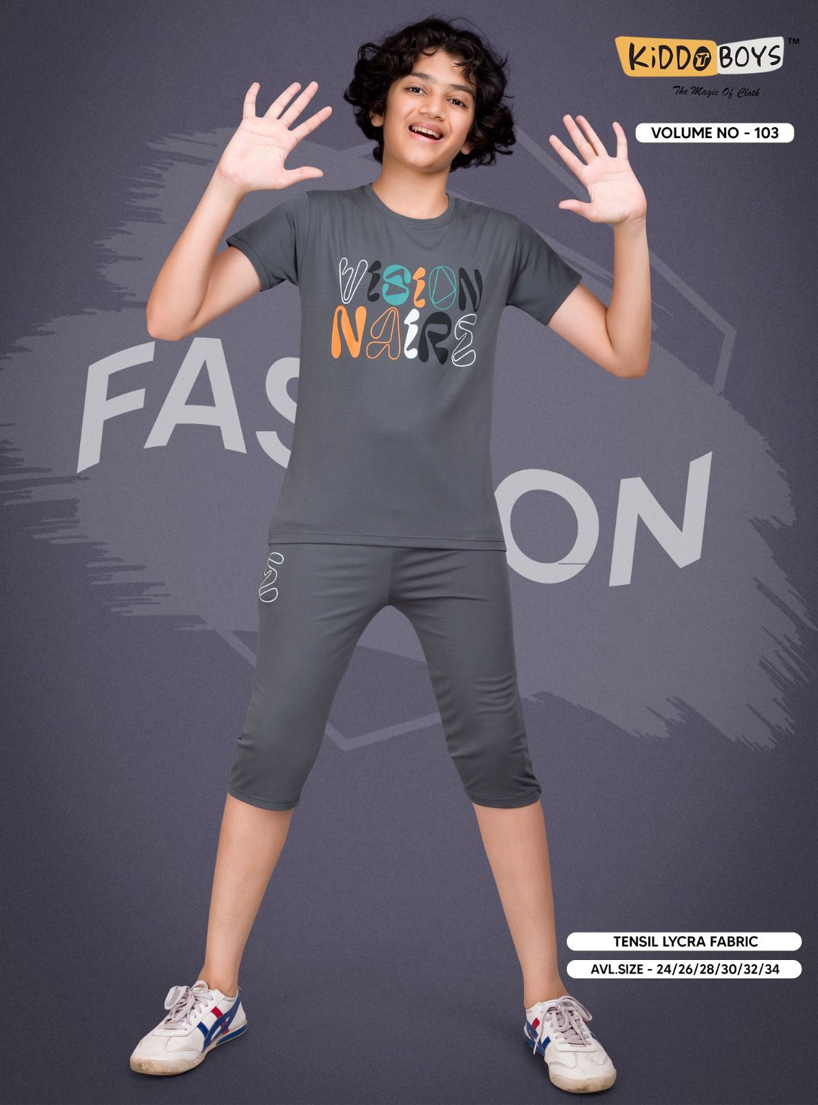 Vol 103 Kiddo Tencil Lycra Boys Capri Night Suit Manufacturer Gujarat