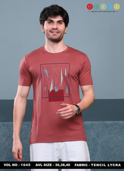 Vol 1045 Ebaco Tencel Lycra Mens Tshirts Wholesaler Gujarat