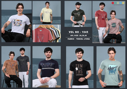 Vol 1045 Ebaco Tencel Lycra Mens Tshirts Wholesaler Gujarat
