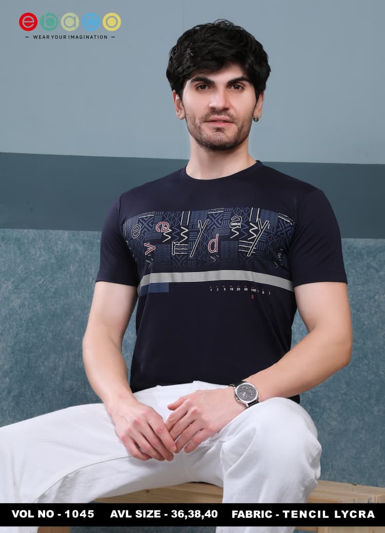 Vol 1045 Ebaco Tencel Lycra Mens Tshirts Wholesaler Gujarat