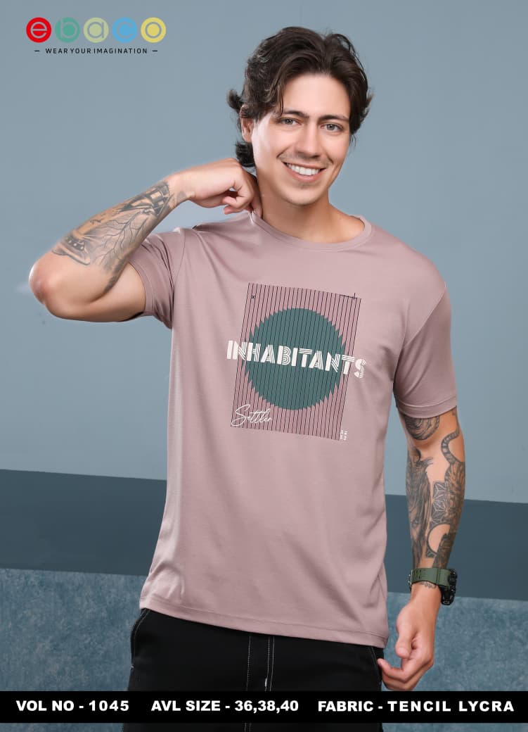 Vol 1045 Ebaco Tencel Lycra Mens Tshirts Wholesaler Gujarat