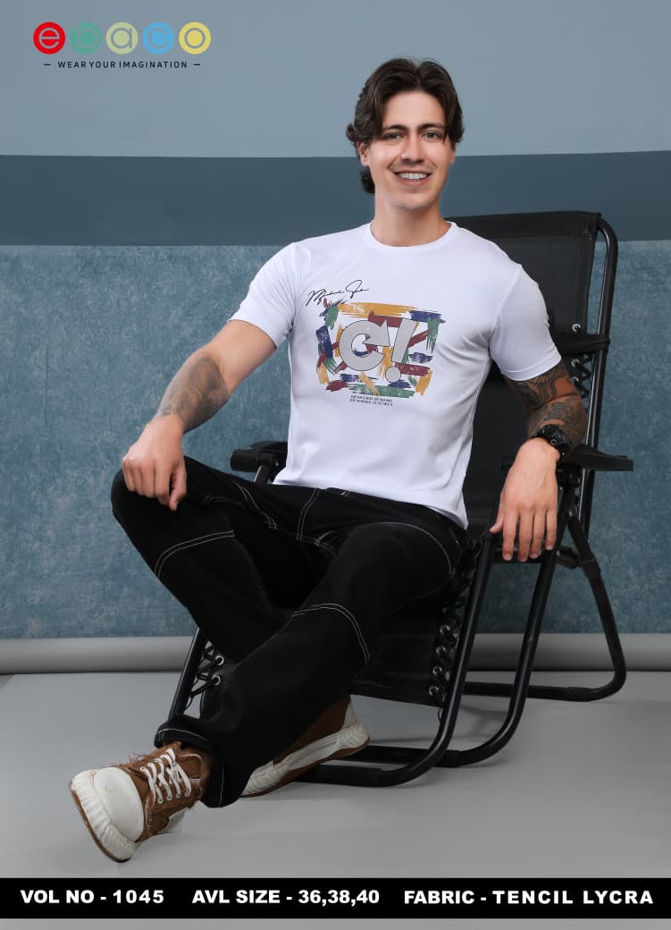 Vol 1045 Ebaco Tencel Lycra Mens Tshirts Wholesaler Gujarat