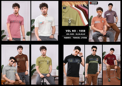 Vol 1058 Everyday Tencil Lycra Mens Tshirts Wholesaler