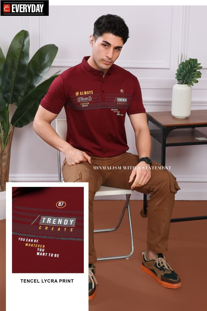 Vol 1058 Everyday Tencil Lycra Mens Tshirts Wholesaler
