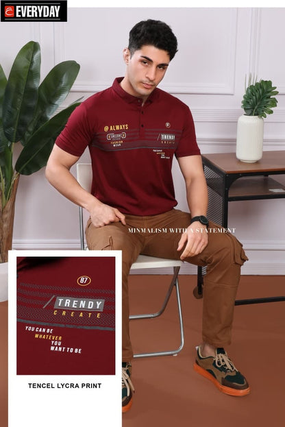 Vol 1058 Everyday Tencil Lycra Mens Tshirts Wholesaler