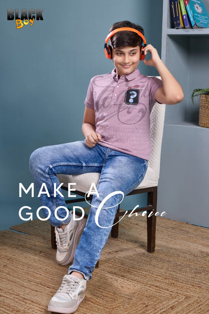 Vol 1059 Black Knit Boys Tshirt Wholesale Rate