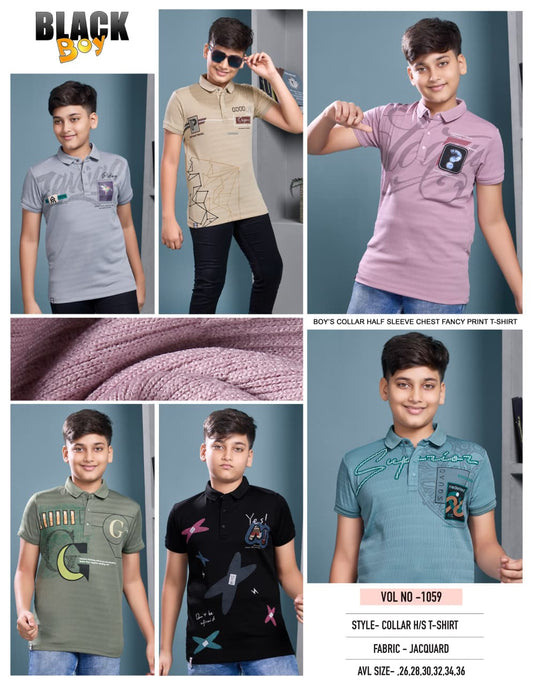 Vol 1059 Black Knit Boys Tshirt Wholesale Rate