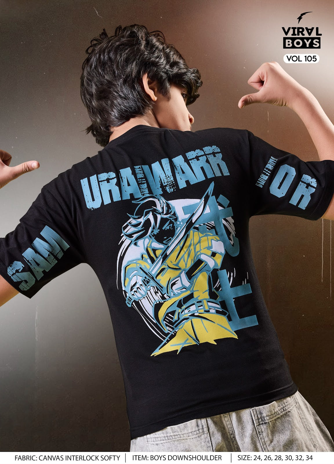 Vol 105 Viral Canvas Interlock Boys Tshirt Wholesale Price