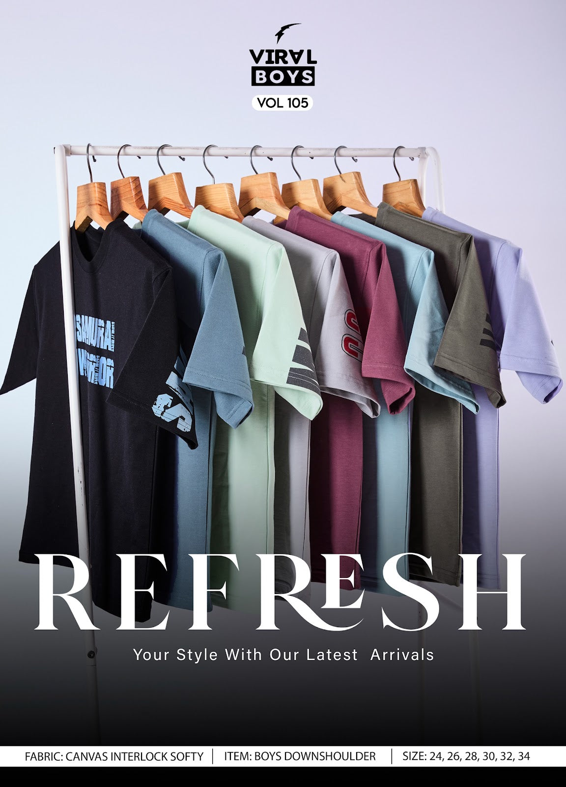 Vol 105 Viral Canvas Interlock Boys Tshirt Wholesale Price