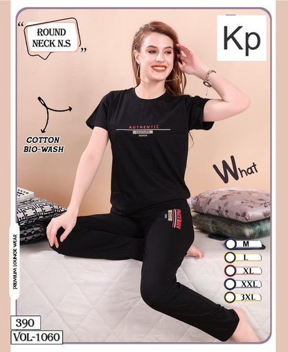 Vol 1060 Kp Cotton Biowashed Pyjama Night Suits Wholesale Price