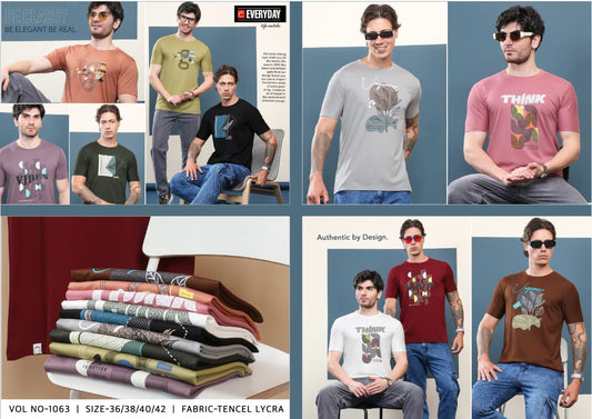 Vol 1063 Everyday Tencil Lycra Mens Tshirts Supplier Gujarat