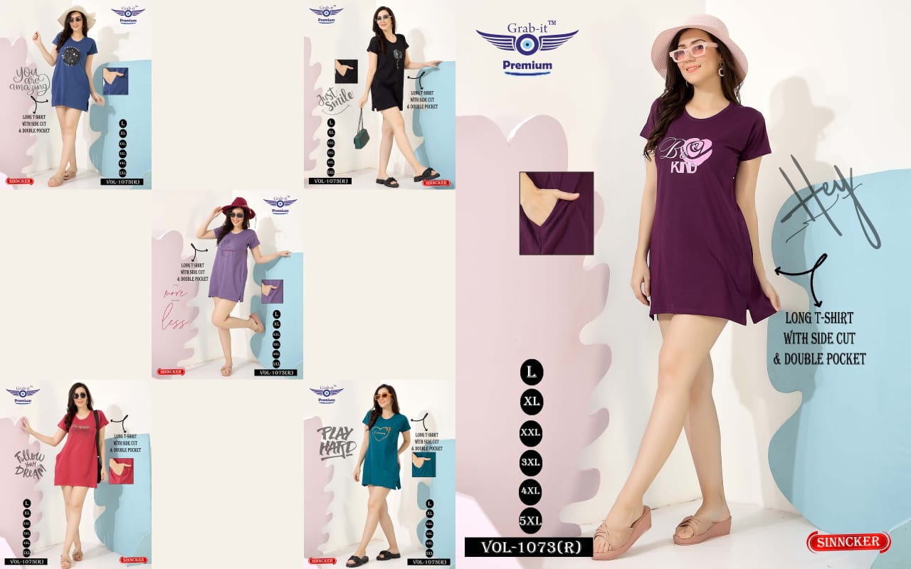 Vol 1073 R Grab It Sinker Women Long Tshirt Wholesale Price