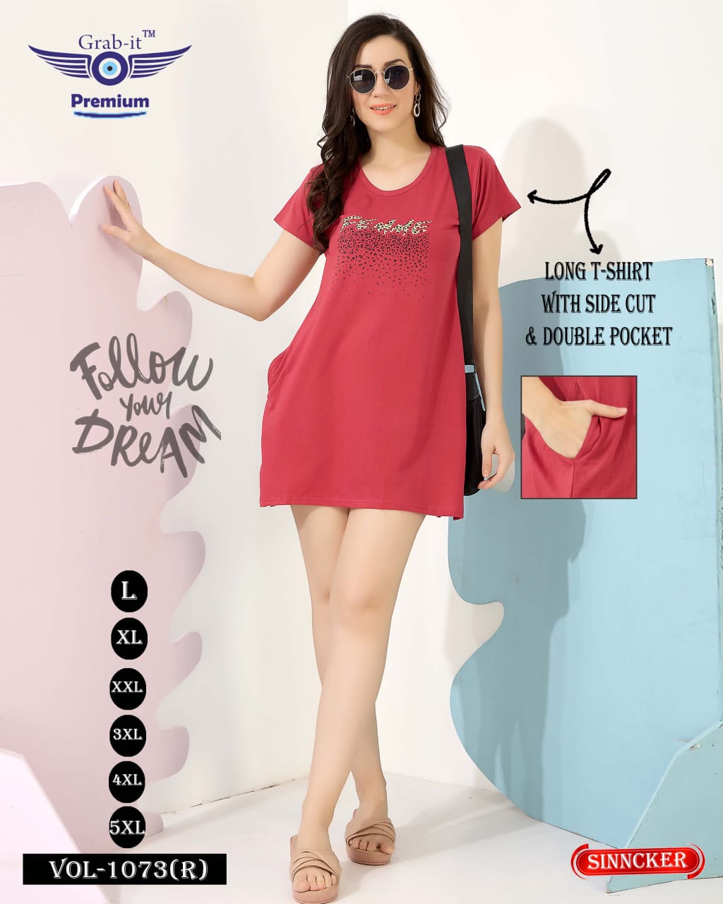 Vol 1073 R Grab It Sinker Women Long Tshirt Wholesale Price