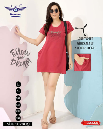 Vol 1073 R Grab It Sinker Women Long Tshirt Wholesale Price